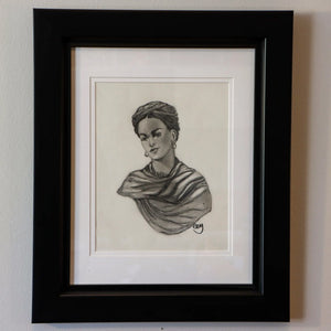 Frida Kahlo Bust in Pencil on Paper